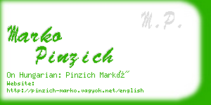 marko pinzich business card